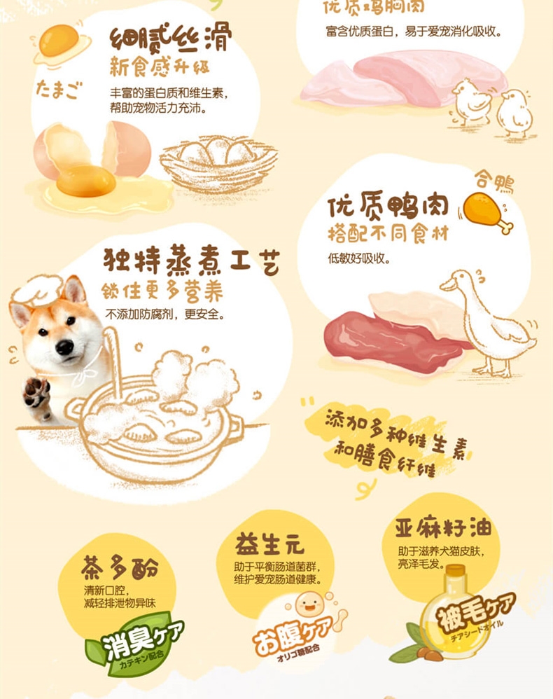 日本Hell's Kitchen地狱厨房 新食感精选鸭肉甜薯咕噜酱成犬 90g 狗零食