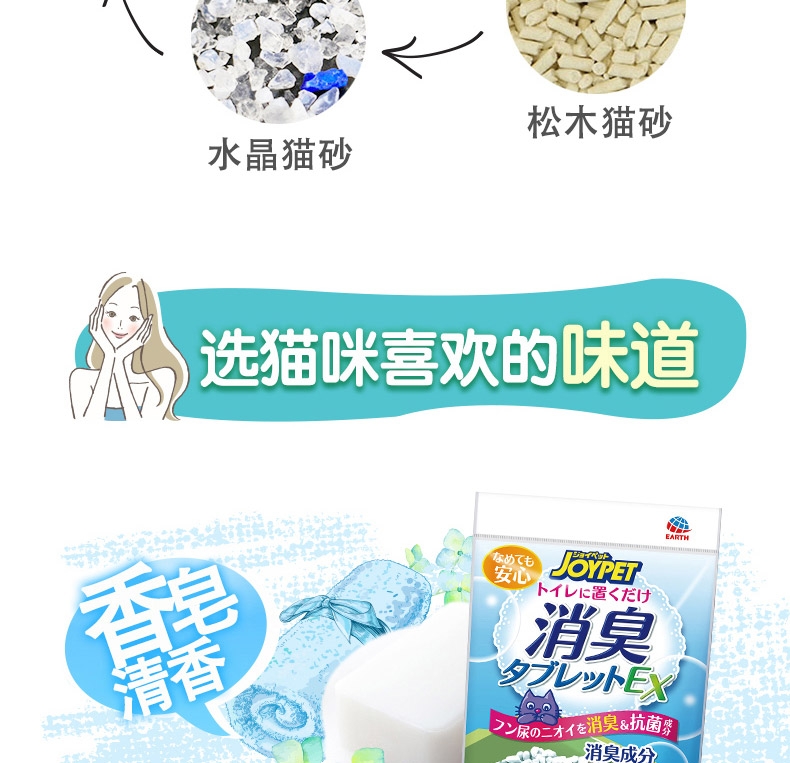JOYPET 猫砂除臭片 无香12个