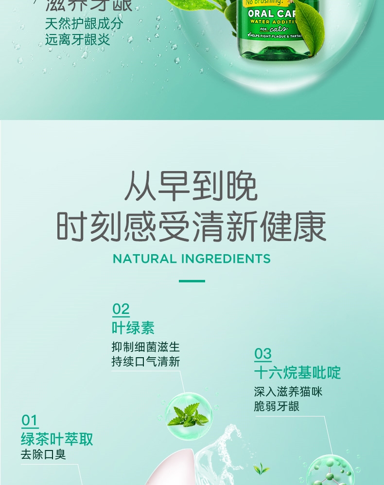 多美洁 猫专用 天然清新口气洁齿水 236ml 美国进口