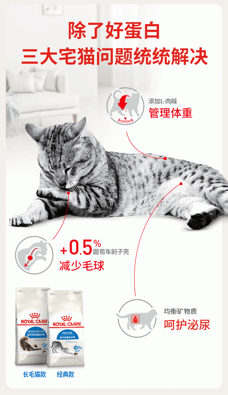 皇家 室内长毛成猫全价粮ILH35 2KG