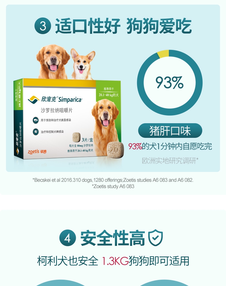 欣宠克 80mg*3片/盒 适合20.1-40kg