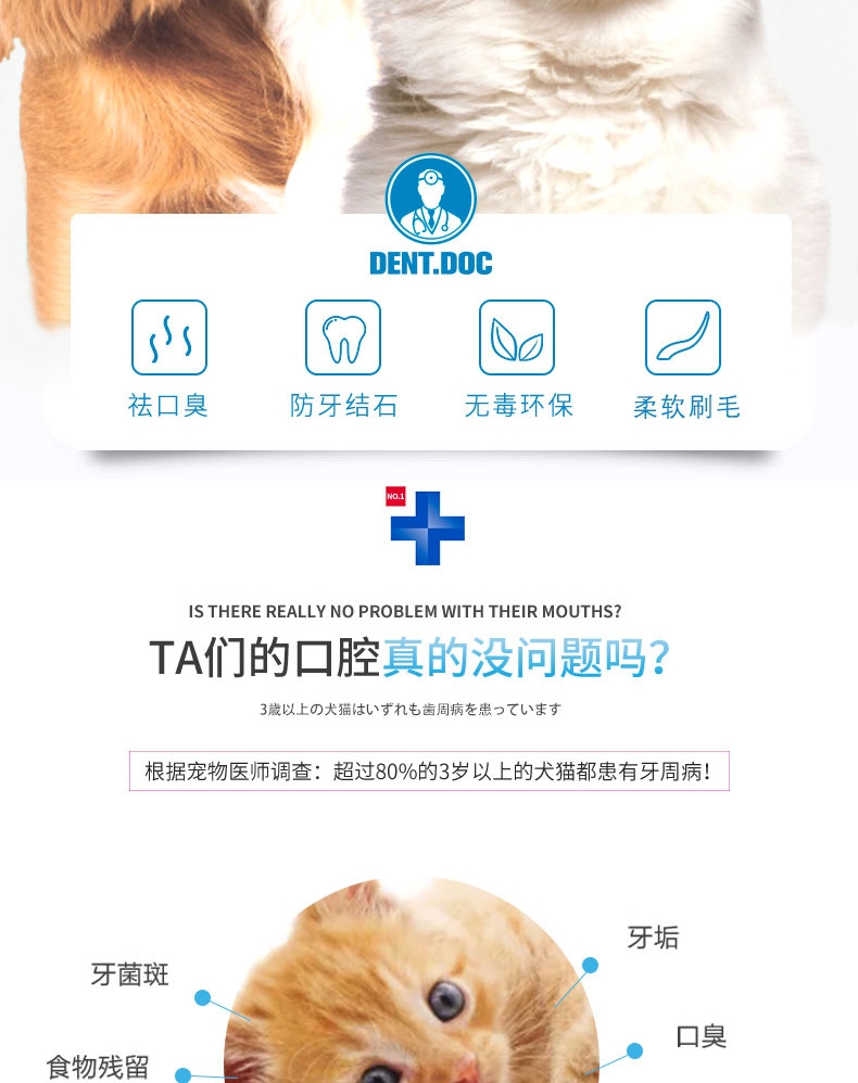 丹特医生 小型犬专用清洁牙刷