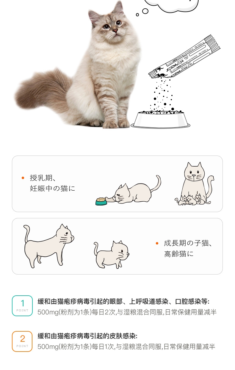美尼喵 高纯度赖氨酸(大盒60包装)