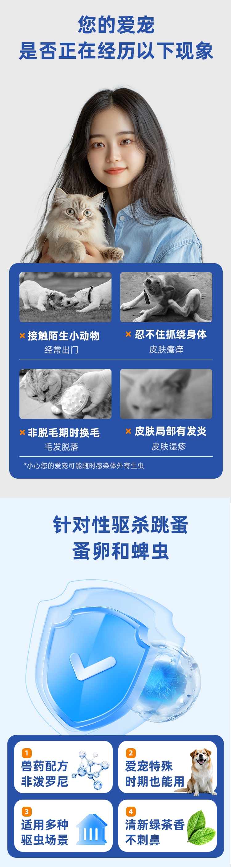 迪可它 非泼罗尼宠物体外驱虫喷剂100ml 猫狗通用 家居环境可喷