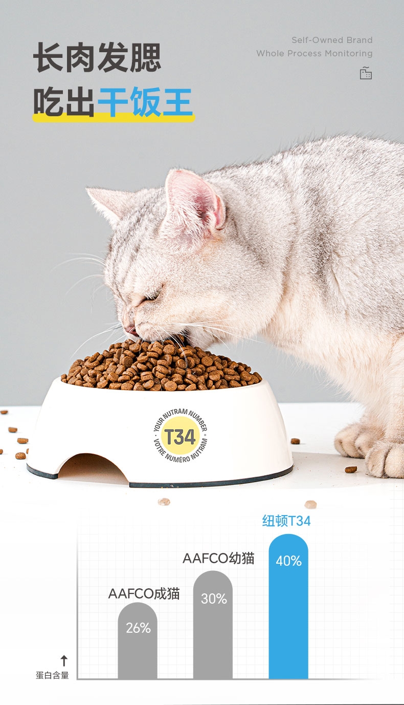 纽顿 T34全价猫粮鲑鱼&鳟鱼配方 1.36kg