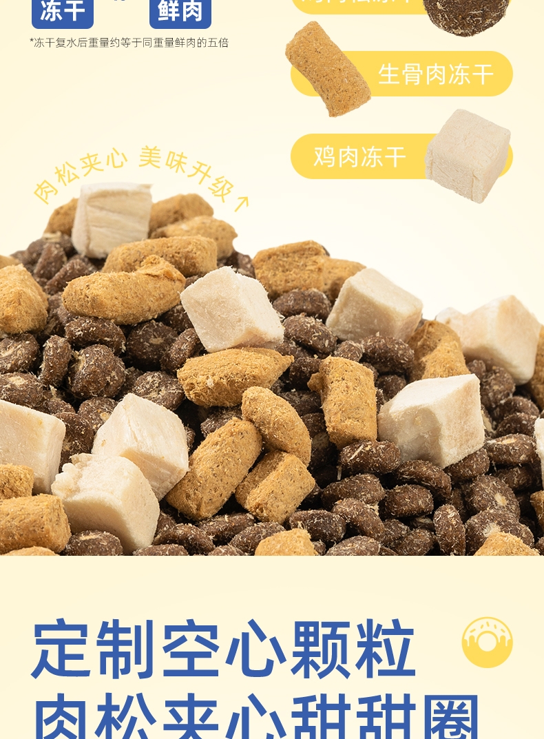 怡亲理想蛋白系列 全价肉松冻干三拼猫粮2kg