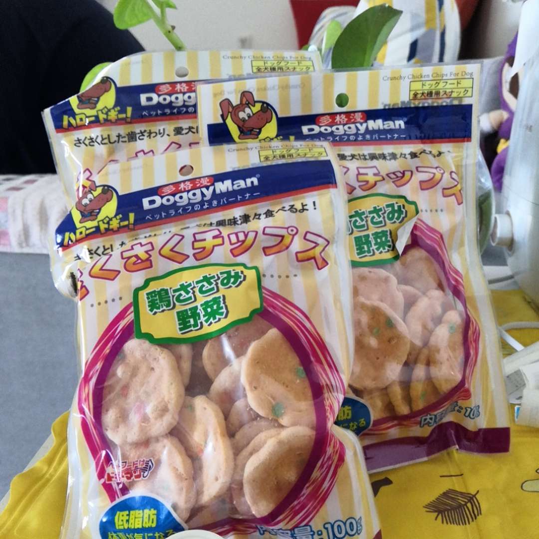 【晒单】日本多格漫doggyman 鸡肉嘎嘣脆蔬菜味100g*3 均衡营养 狗
