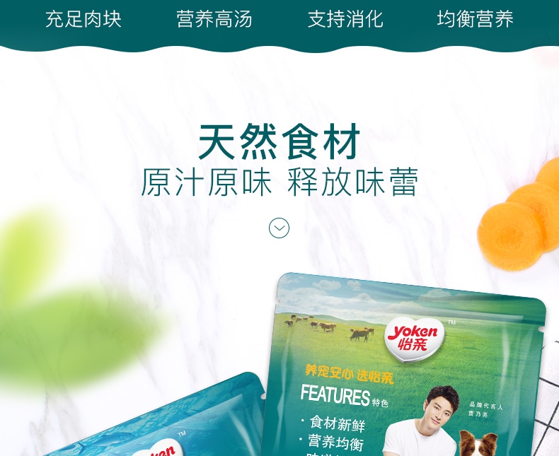 怡亲Yoken 牛肉蔬菜成犬湿粮鲜封包 110g