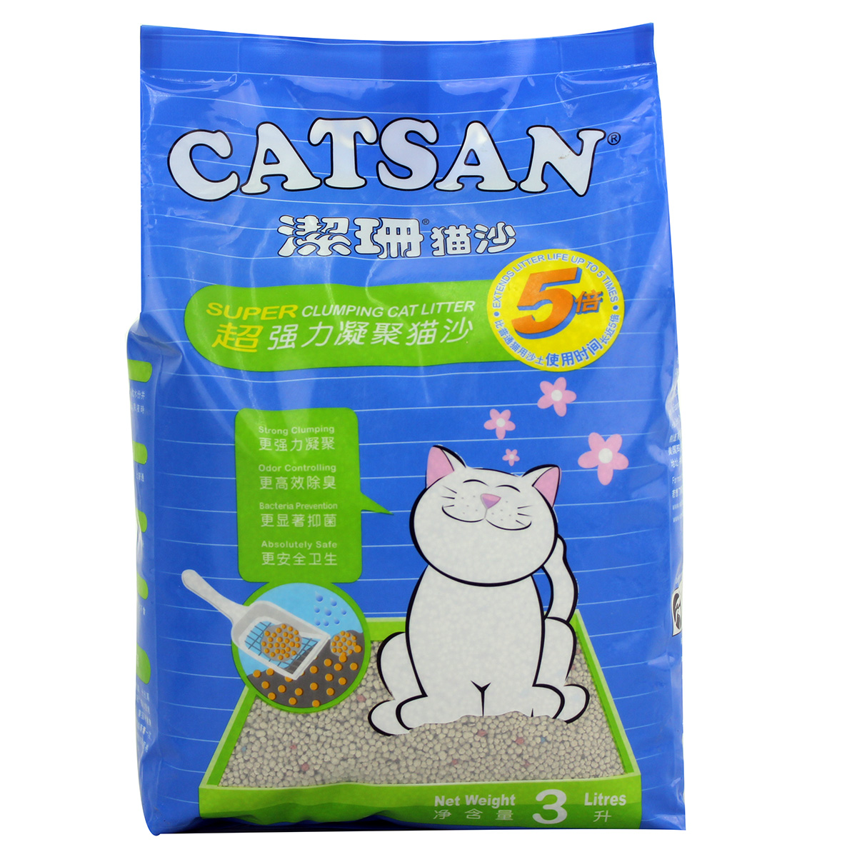 洁珊 纯天然膨润土猫砂猫沙3l