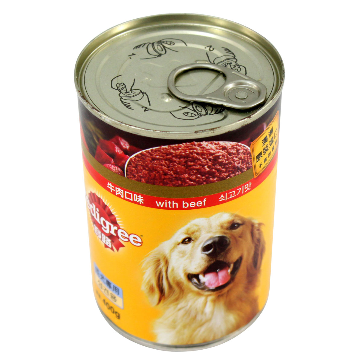 宝路牛肉成犬狗罐头400g*6