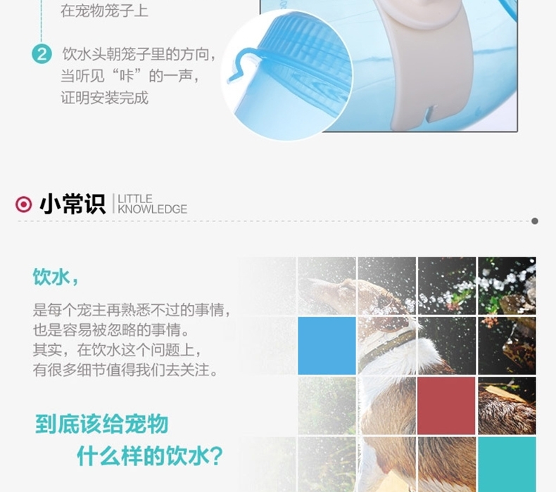 捣蛋鬼 壁挂式宠物弹珠饮水壶 500ml水容量