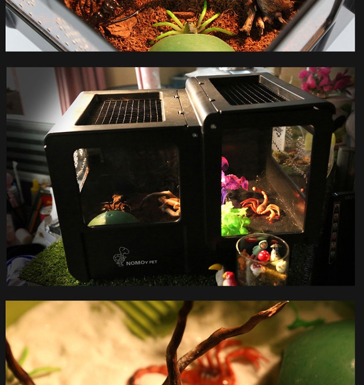 诺摩NOMO 乌龟缸带晒台仓鼠笼蝎子蜥蜴蜘蛛爬虫箱饲养箱龟缸