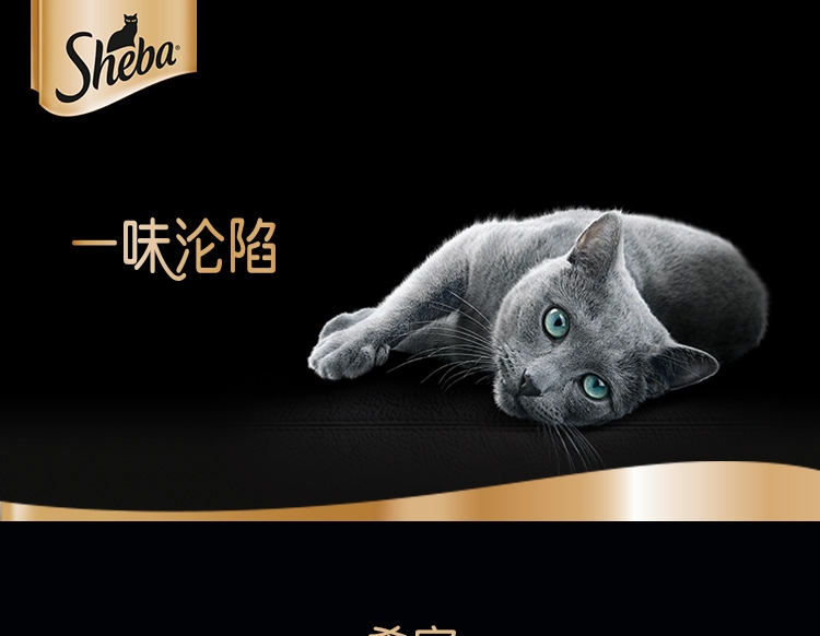 希宝sheba精选青甘金枪鱼及鲣鱼猫粮罐头75g原装进口