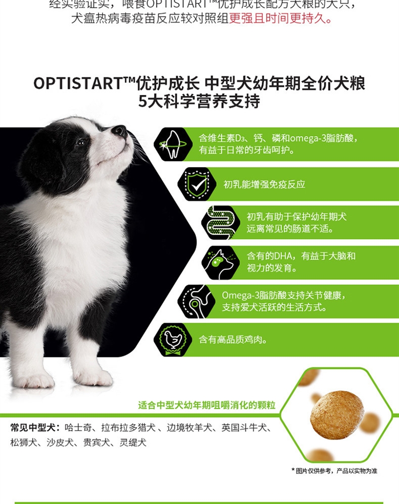 冠能Proplan 中型犬幼犬粮 2.5kg 鸡肉>40%