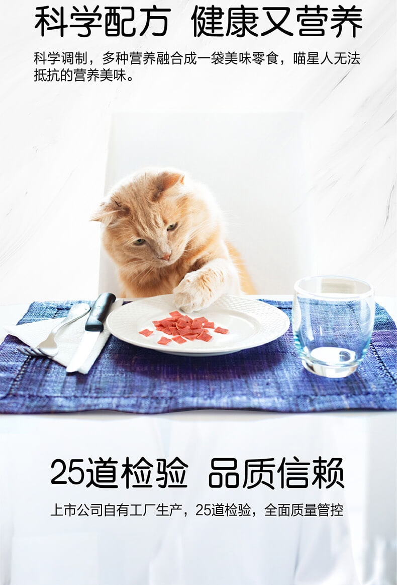 顽皮Wanpy Happy100鸡肉+三文鱼软片猫零食 25g