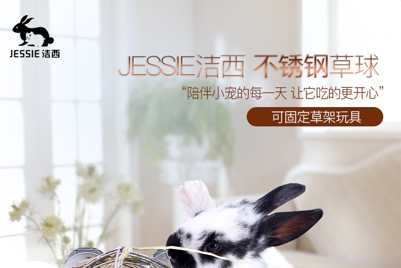 【清仓】洁西Jessie 兔子豚鼠龙猫不锈钢草球草架玩具
