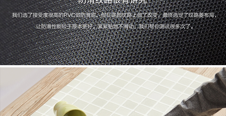 认真 牛奶盒子厨房pvc地垫 防油防水不易褪色