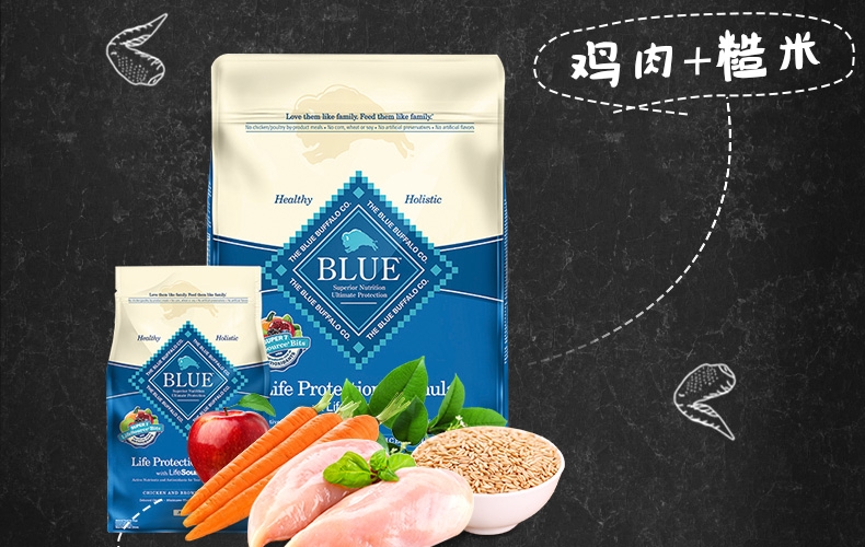 蓝馔Blue Buffalo生命保护配方鸡肉成犬粮 30磅 美国进口