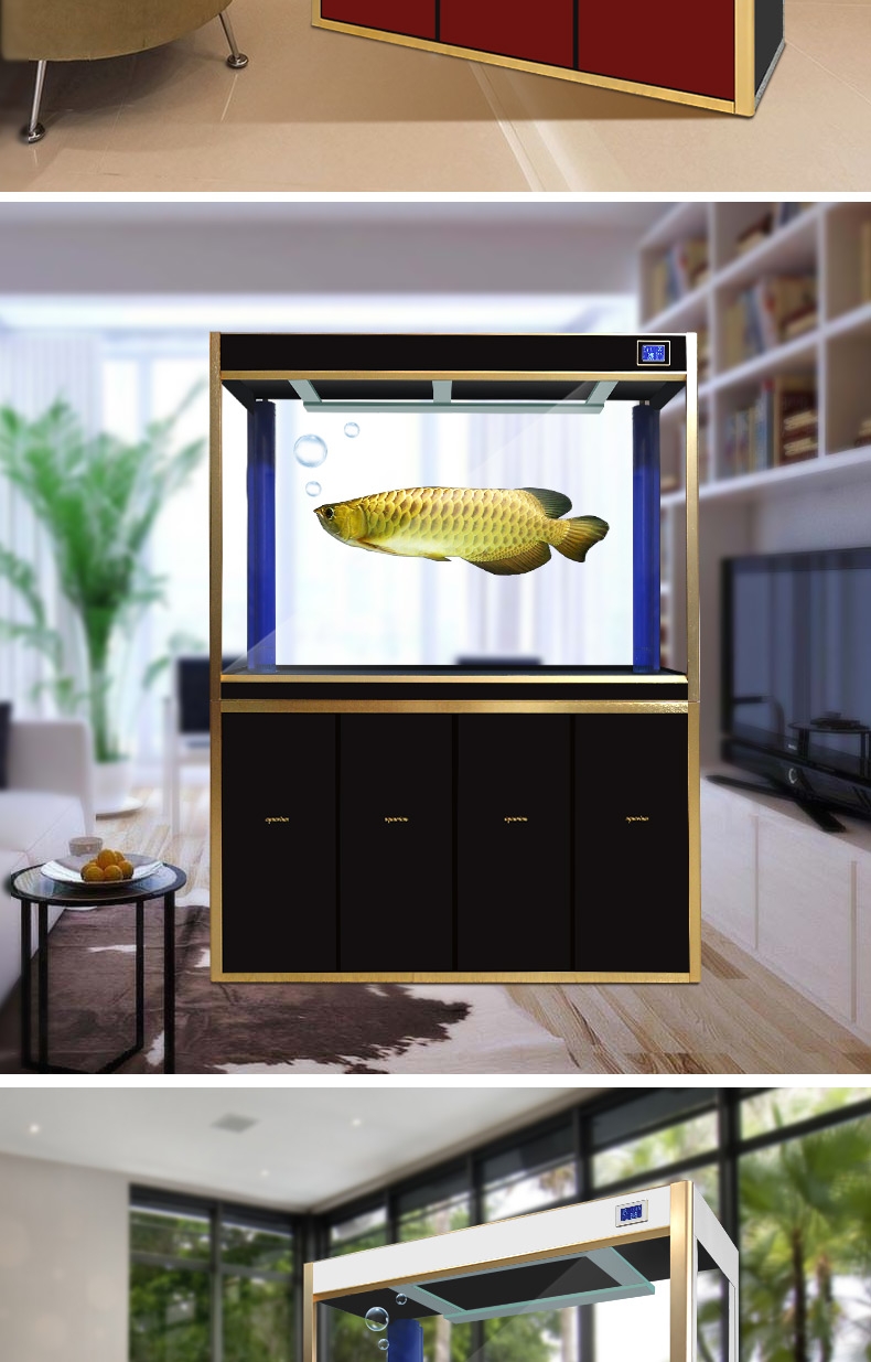 聚宝源 大型成品鱼缸k50fx-1800hd红色