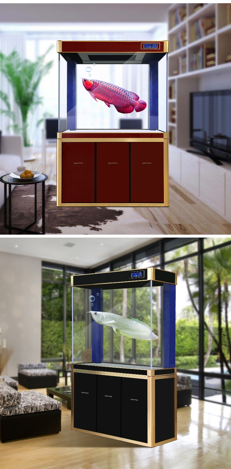 聚宝源 大型成品鱼缸str-1500hd黑色