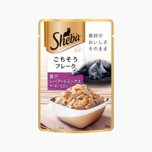 希宝Sheba 甄选肉块软包罐头吞拿鱼配方添加虾及三文鱼成猫零食 35g 原装进口