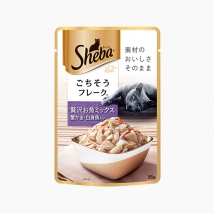 希宝Sheba 甄选肉块软包罐头吞拿鱼配方添加白身鱼及蟹柳棒成猫零食 35g 原装进口