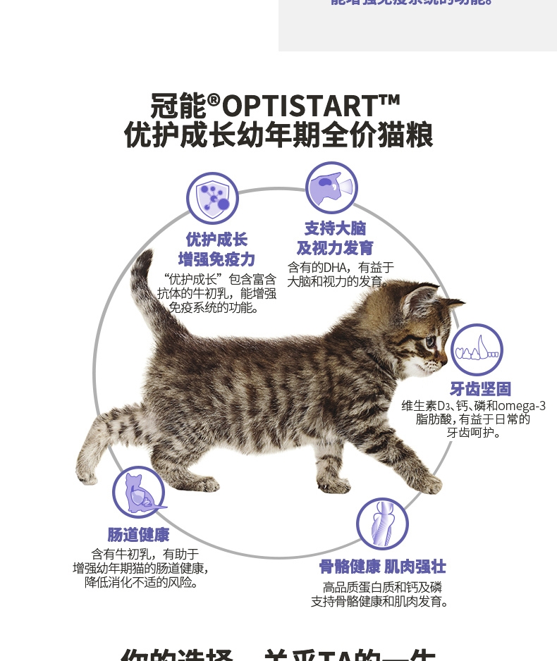 冠能Proplan 添加牛初乳孕猫离乳期6周-1岁幼猫粮 7kg*2包