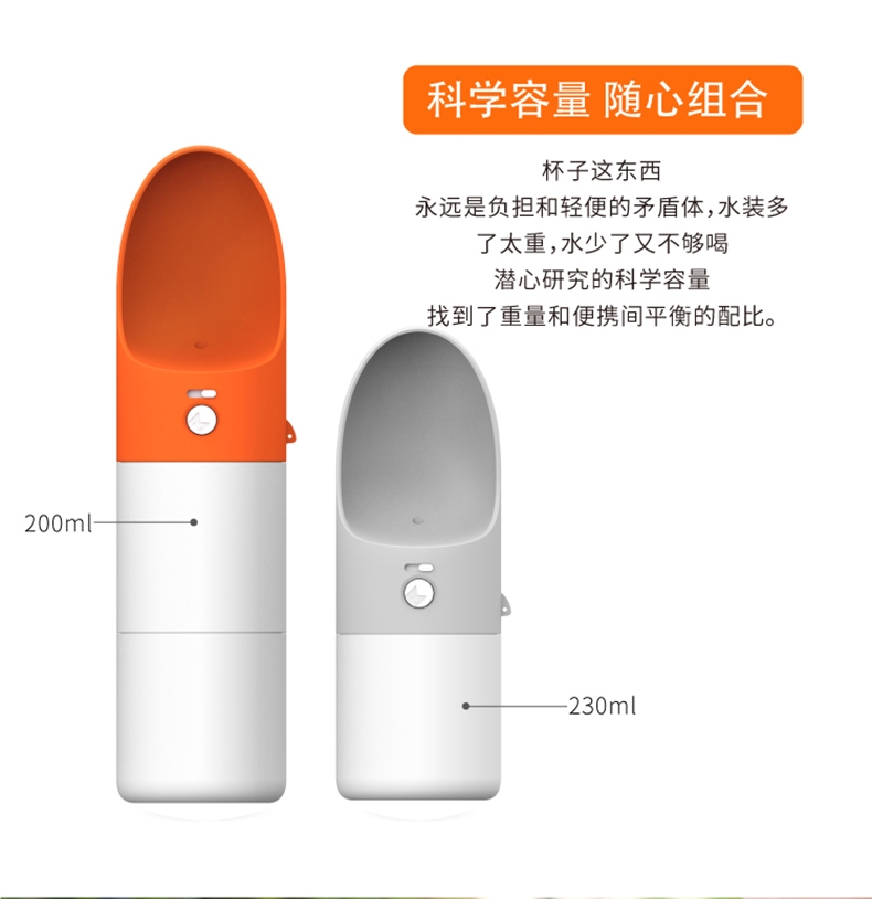 萌王星 多功能外出便携宠物出行杯 430ml