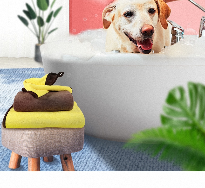 多可特 宠物洗澡毛巾 犬猫通用 快速吸水 不易掉毛(随机颜色发货)