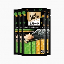 希宝Sheba 舔食软包罐头含香嫩鸡肉鲣鱼及巴丁鱼猫条48g*4包 原装进口
