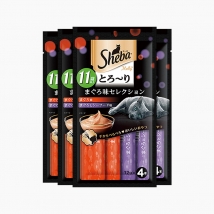 希宝Sheba 舔食软包罐头 鲣鱼及青甘吞拿鱼和海洋鱼及虾11岁+ 48g*4包