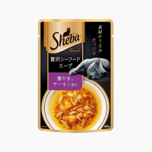 希宝Sheba 肉块浓汤软包罐头添加吞拿鱼三文鱼及蟹柳棒成猫零食  原装进口 40g*6