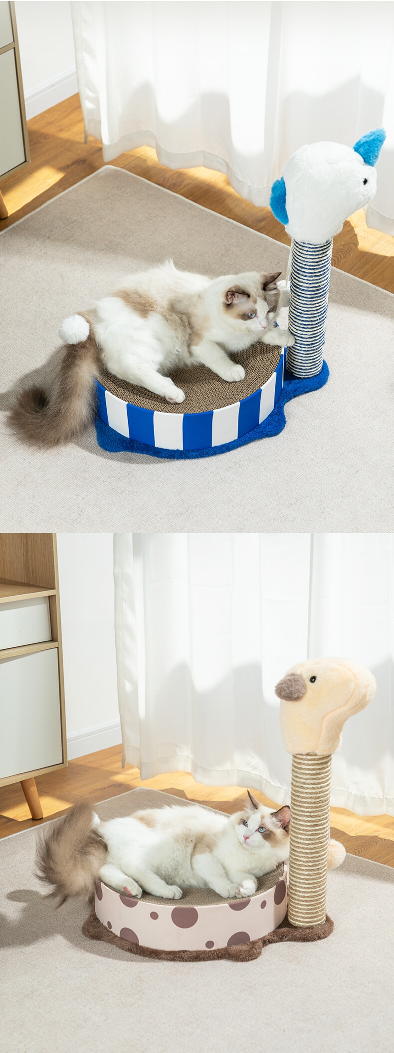 多可特 毛绒动物猫爬架猫抓板猫玩具