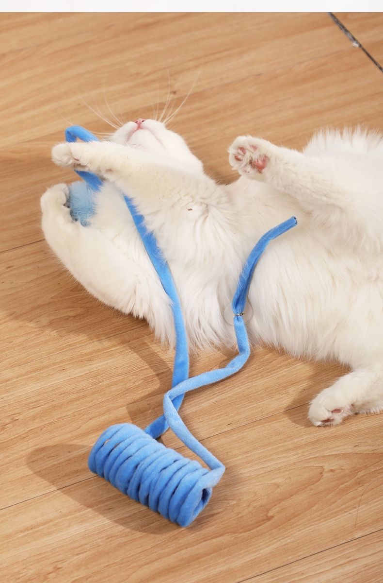 怡亲 猫咪自嗨玩具逗猫棒弹力绳弹簧逗猫球 绿条纹