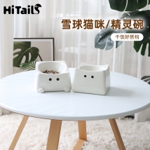 玩尾 雪球猫咪碗陶瓷碗