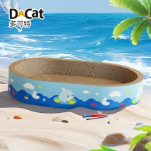 多可特 蓝色海豚椭圆型猫抓板猫窝猫玩具