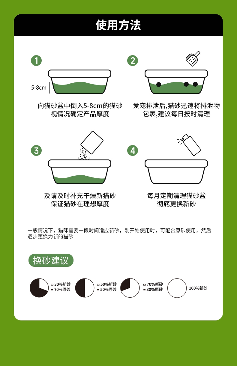 怡亲 绿茶茶叶植物猫砂2.4kg