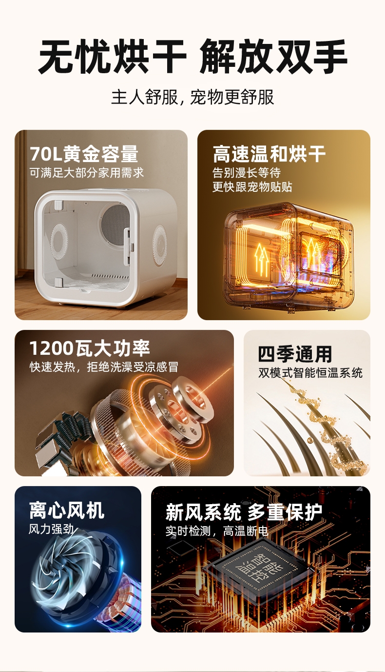 玩尾 宠物智能烘干箱 KD005